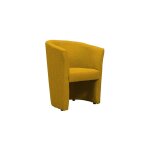 Meubletmoi - fauteuil cabriolet en tissu jaune moutarde design contemporain - cabri Meubletmoi - fauteuil cabriolet en tissu jaune moutarde design contemporain - cabri