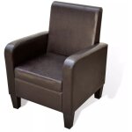 Fauteuil chaise siège lounge design club sofa salon cuir artificiel marron Fauteuil chaise siège lounge design club sofa salon cuir artificiel marron