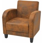 Fauteuil chaise sige lounge design club sofa salon marron 73 x 72 x 76 cm