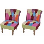 Fauteuil chaise siège lounge design club sofa salon sans accoudoirs avec de patchwork 2 pcs tissu Fauteuil chaise siège lounge design club sofa salon sans accoudoirs avec de patchwork 2 pcs tissu