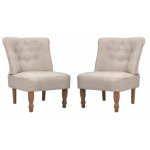 Fauteuil chaise siège lounge design club sofa salon en style français 2 pcs tissu crème Fauteuil chaise siège lounge design club sofa salon en style français 2 pcs tissu crème
