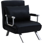 Homcom - fauteuil chauffeuse canapé - lit convertible 1 place déhoussable grand confort coussin pieds ... Homcom - fauteuil chauffeuse canapé - lit convertible 1 place déhoussable grand confort coussin pieds ...