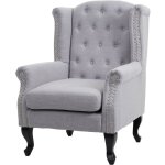 Fauteuil chesterfield fauteuil relaxation fauteuil club tissu / textile gris 040003085