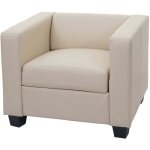 Fauteuil club / lounge lille, 86x75x70cm, simili - cuir, crème Fauteuil club / lounge lille, 86x75x70cm, simili - cuir, crème