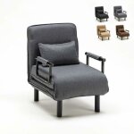 Fauteuil convertible 1 place chauffeuse en tissu deborah - gris