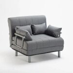 Fauteuil convertible lit convertible en tissu deborah twin - gris