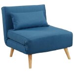 Vente - unique - fauteuil convertible posio en tissu - bleu