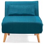 Fauteuil convertible en tissu bleu tonka