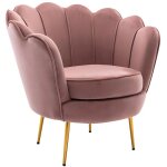 Pascal morabito ? fauteuil relax coquillage en velours rose ? 1 place ? garnissage mousse polyur�thane ...