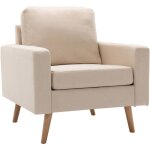 Vidaxl ? fauteuil relax cr�me en tissu polyester ? rembourrage �pais pour confort optimal ? cadre en ...