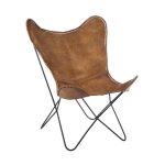Paris prix - fauteuil design en cuir 'papillon' 73cm marron