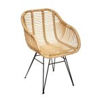 Atmosphera - fauteuil design en rotin 'koeta' 85cm naturel