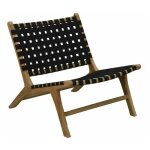 Aubry gaspard - fauteuil design en teck et nylon tressé Aubry gaspard - fauteuil design en teck et nylon tressé