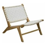 Aubry gaspard - fauteuil design en teck et nylon tressé Aubry gaspard - fauteuil design en teck et nylon tressé
