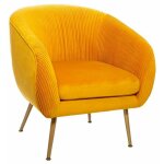 Fauteuil design en velours  solaro  78cm jaune