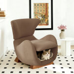 Fauteuil de d�tente avec niche pour animal, design requin - baleine, tissu anti - griffures, cadre en ...