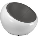 Privatefloor - fauteuil egg poco chair - simili cuir gris fonc