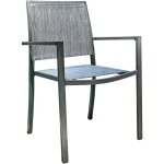 Jardiline - fauteuil empilable en aluminium santorin teck gris�