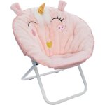 Fauteuil pliant en tissu avec design licorne, dimensions 50 x 40 x 50 cm, couleur rose, livraison gratuite ...