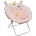 Fauteuil pliant en tissu avec design licorne, dimensions 50 x 40 x 50 cm, couleur rose, livraison gratuite ...