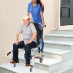 Fauteuil d'escalier pliable fauteuil roulant d'escalier fauteuil d'escalier 160 kg noir