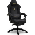 Fauteuil gaming ergonomique dowinx avec coussin lombaire massant, velours microfibre, repose - pieds ...