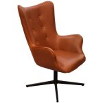 Fauteuil helsinki pu marron home deco factory