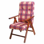 Fauteuil inclinable molisana artlegno mas020 structure en bois motif �cossais couleur: rouge