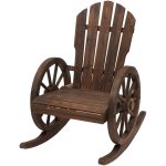 Fauteuil de jardin adirondack � bascule rocking chair style rustique chic accoudoirs roues charette bois ...