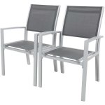 Habitat et jardin - fauteuil jardin alu / textilène 'tropic' - phoenix - gris foncé - lot de 2 Habitat et jardin - fauteuil jardin alu / textilène 'tropic' - phoenix - gris foncé - lot de 2