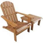 Fauteuil de jardin en bois avec repose - pieds / table basse - adirondack salamanca - eucalyptus. chaise ...