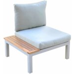 Fauteuil de jardin chillvert b�rgamo aluminium 78, 2x76, 6x73 cm gris avec table et coussins