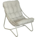 Fauteuil de jardin d�tente avec coussin beige 78x86x83 cm