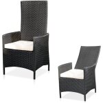 Mucola - fauteuil de jardin avec dossier haut + coussins, fauteuil balcon Mucola - fauteuil de jardin avec dossier haut + coussins, fauteuil balcon