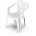 Fauteuil de jardin empilable avec dossier bas blanc 56x54x80cm lyra - progarden