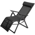 Hesperide - fauteuil de jardin inclinable decima anthracite & graphite 8 positions en aluminium trait� ...