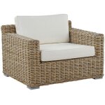 Beliani - fauteuil de jardin en rotin marron avec coussins blanc cassé pour extérieur au style boho et ... Beliani - fauteuil de jardin en rotin marron avec coussins blanc cassé pour extérieur au style boho et ...