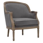 Vente - unique - fauteuil en lin alienor - gris Vente - unique - fauteuil en lin alienor - gris