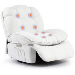 Fauteuil de massage �lectrique blanc avec fonction de massage par airbags multizones et r�glage rotatif. ...