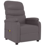 Fauteuil de massage gris similicuir vidaxl