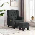 Fauteuil de massage avec repose - pied gris fonc� tissu vidaxl