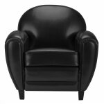 Rendez - vous déco - fauteuil noir en croute de cuir enduite - club Rendez - vous déco - fauteuil noir en croute de cuir enduite - club