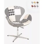 Fauteuil patchwork pivotant de salon style design moderne stork - patchwork 5