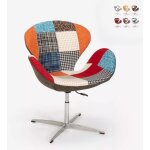 Fauteuil patchwork pivotant de salon style design moderne stork - patchwork 7
