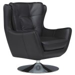 Vente - unique - fauteuil pivotant en cuir anaba - noir