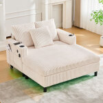 Fauteuil relax chaise longue oversize, avec led multicolore, usb et porte - gobelet, assise profonde ...