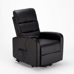 Fauteuil relax �lectrique inclinable avec releveur en similicuir elizabeth design - noir