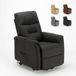 Fauteuil relax lectrique inclinable en tissu avec roues et releveur marie - noir