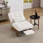 Fauteuil relax inclinable avec repose - pieds et coussin lombaire confort ergonomique pieds en bois en ...