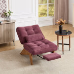 Fauteuil relax inclinable avec repose - pieds et coussin lombaire structure stable pieds en bois massif ...
